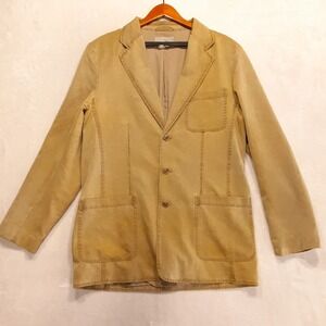 The Territory Ahead Mens Silk Cotton Sport Coat M Mustard Yellow Blazer Chore
